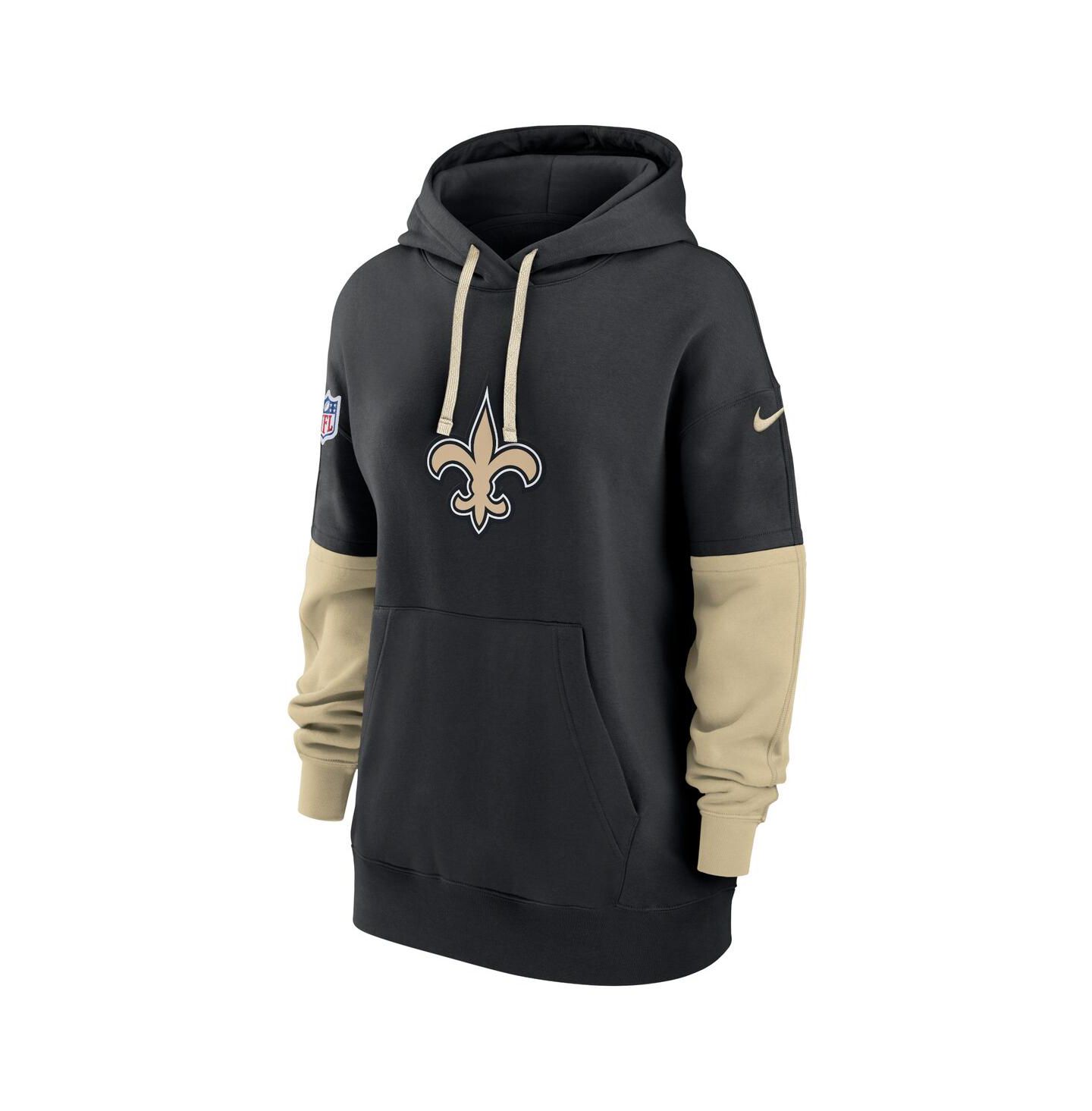 Женское худи Nike Black New Orleans Saints 2024 Sideline Essential Fleece Pullover — фото 2