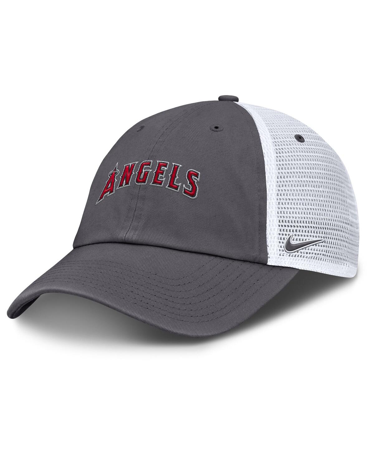 Nike Men's Gray Los Angeles Angels Wordmark Club Adjustable Trucker Hat In Gray