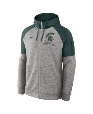 Men's Heather Gray Michigan State Spartans Fitness Raglan&nbsp;Performance Full-Zip Hoodie