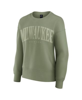 Women's Green Milwaukee Brewers Elements Flow Pullover Sweatshirt