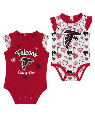 Outerstuff - Baby Boys and Girls 2-Piece Atlanta Falcons Happy Hearts Bodysuit Set