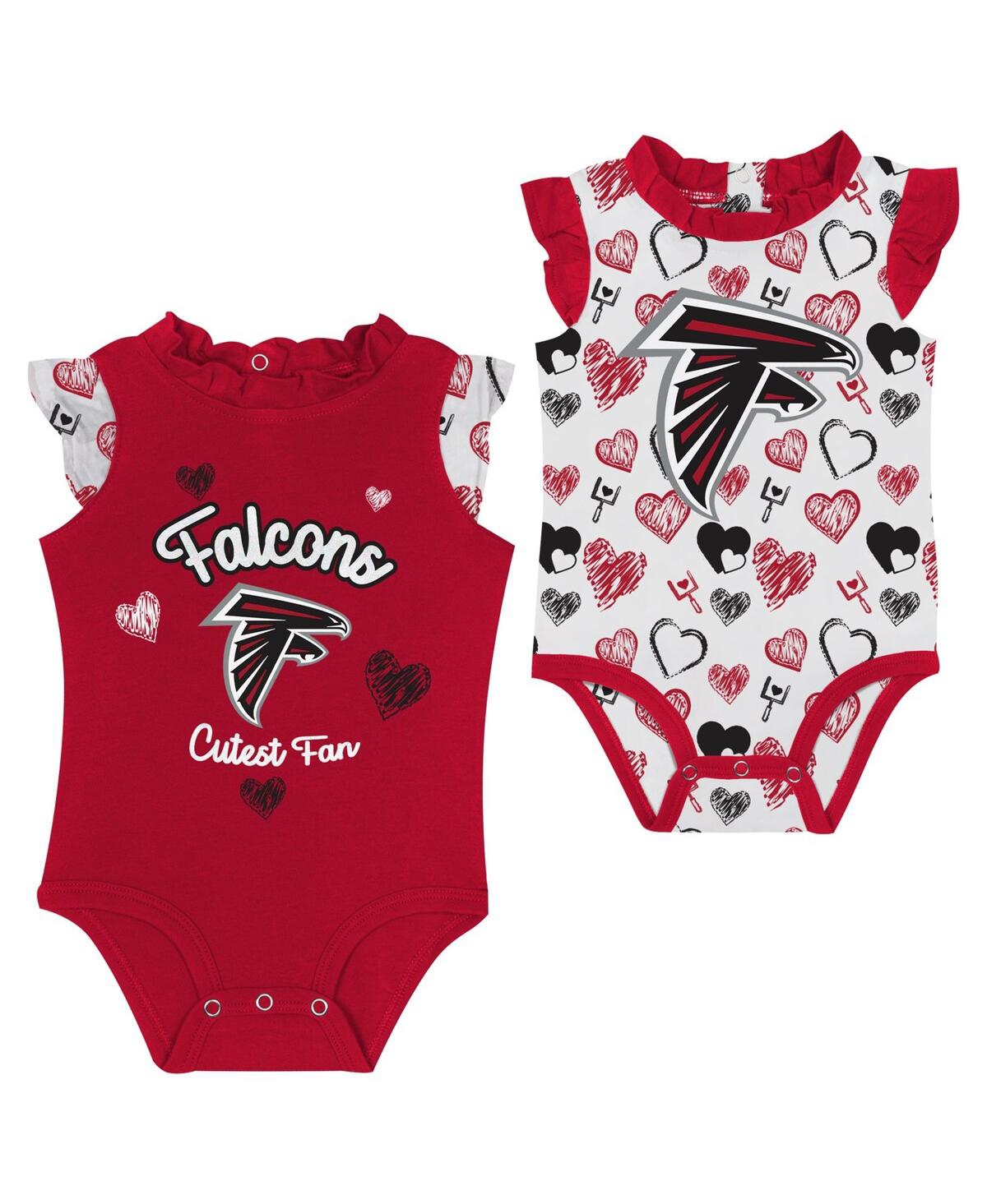 Outerstuff Baby Boys And Girls 2-piece Atlanta Falcons Happy Hearts Bodysuit Set In Red
