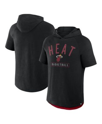 Fanatics - Men's Black Miami Heat Pass Legend Raglan Hoodie T-Shirt