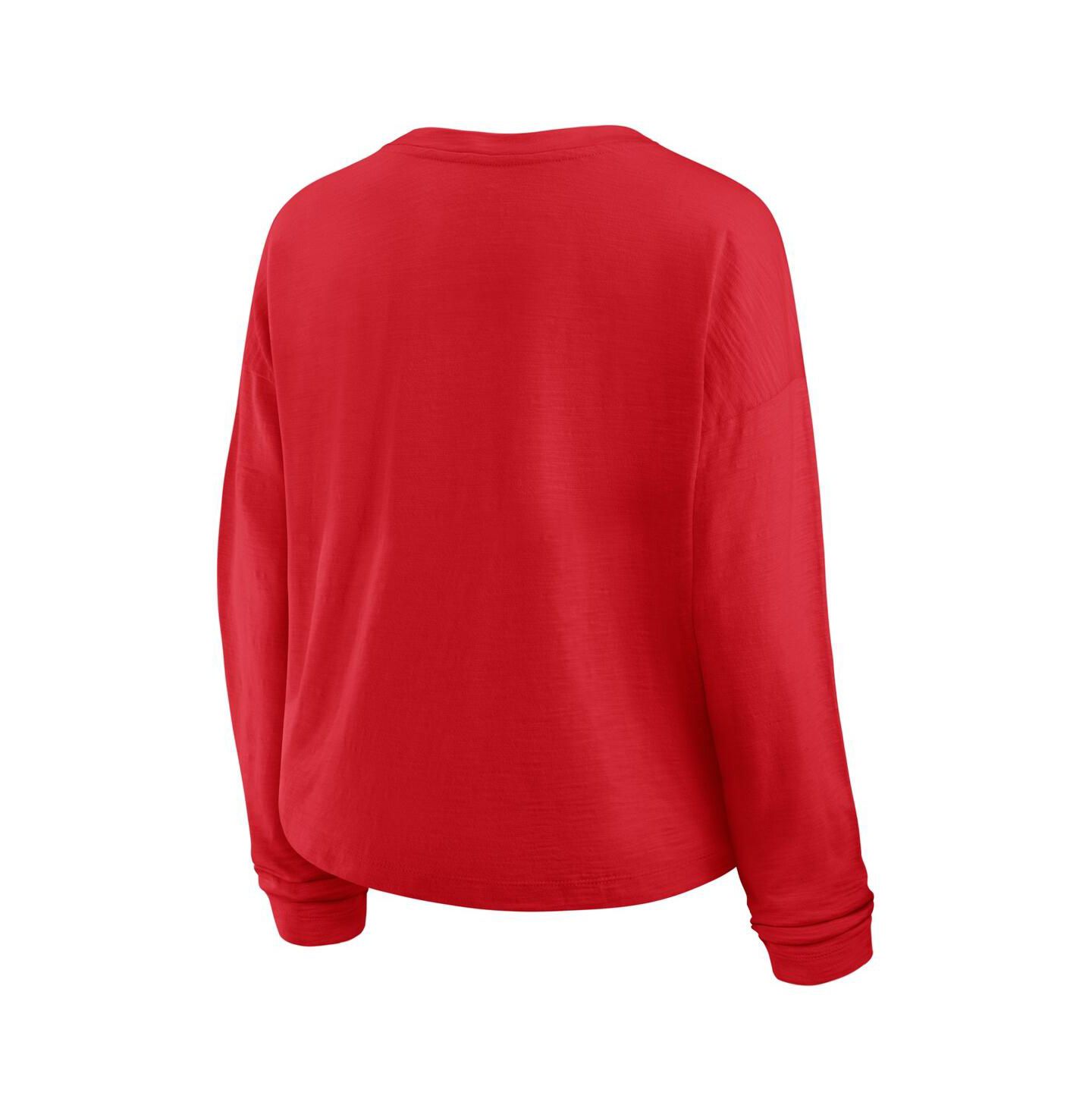 Женская футболка Fanatics Red New Jersey Devils Oversized All Out Effort Long Sleeve Henley — фото 3