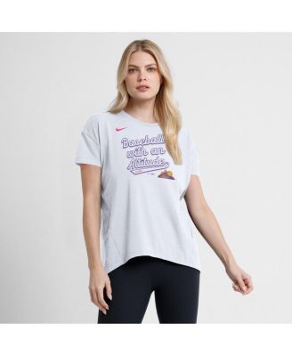 Women's White Colorado Rockies 2025 City Connect Flowy Fashion Tri-Blend Performance T-Shirt