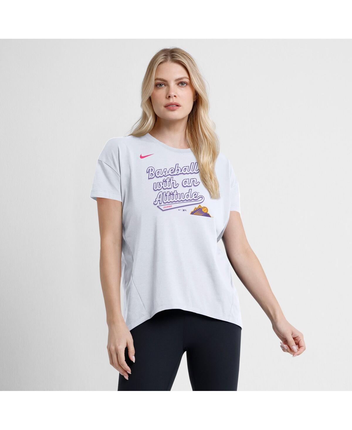 Nike White Colorado Rockies 2025 City Connect Flowy Fashion Tri-blend Performance T-shirt In White