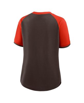 Women's Brown/Orange Cleveland Browns Height Advantage T-Shirt