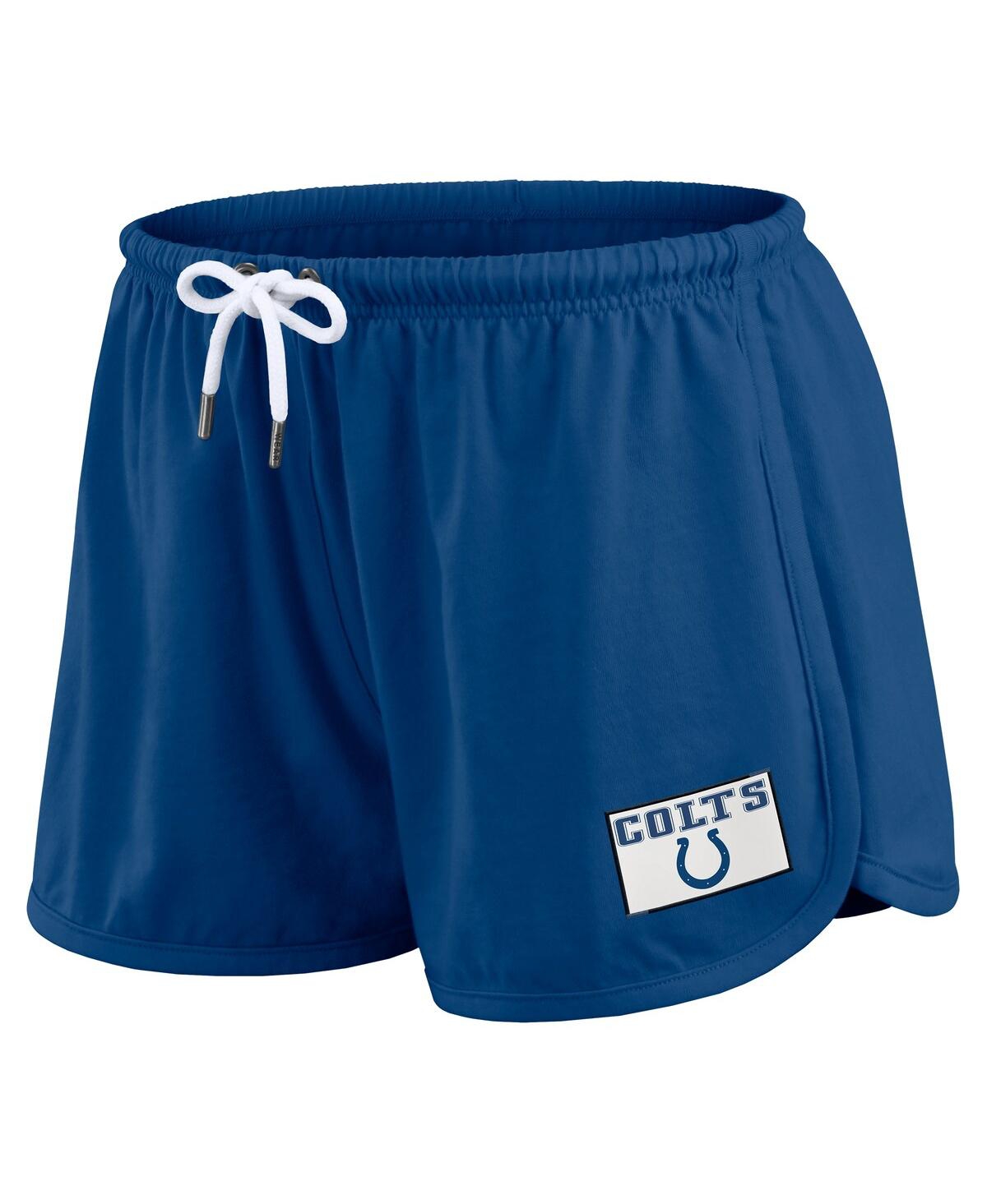 Wear By Erin Andrews Women's 2-piece Royal Indianapolis Colts Heavy Rugby Jersey Long Sleeve T-shirt And Shorts Lounge Se In Blue