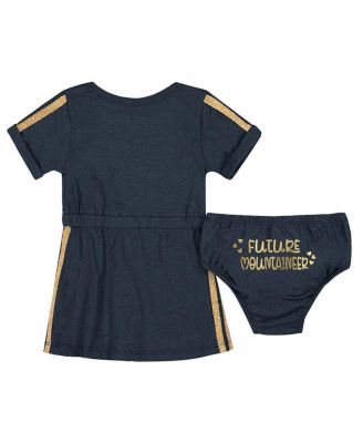 Girls Baby Boys and Girls Navy West Virginia Mountaineers Xur Dress and Bloomer Set