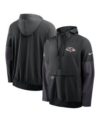 Nike - Men's Black Baltimore Ravens Sideline Anorak Half-Zip Hoodie Jacket