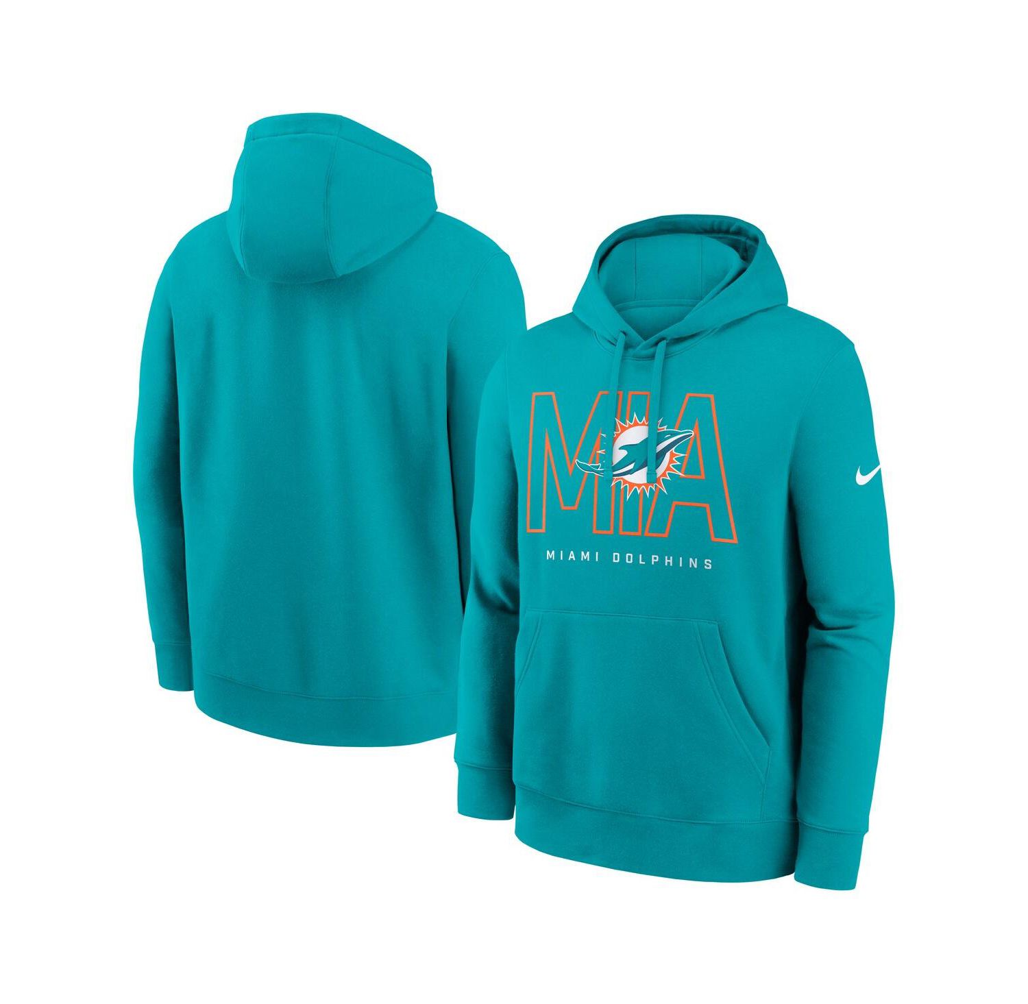 Men's Aqua Miami Dolphins Busted Play Club Fleece Pullover Hoodie