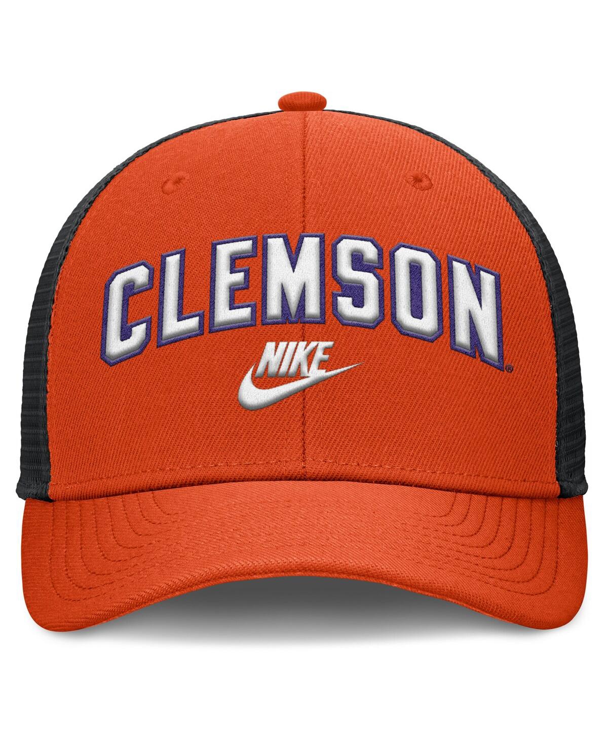 Nike Men's Orange/black Clemson Tigers Legacy Arch Rise Performance Trucker Adjustable Hat In Multi
