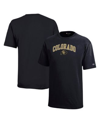 Champion - Big Boys and Girls Black Colorado Buffaloes Arch Over Logo T-Shirt
