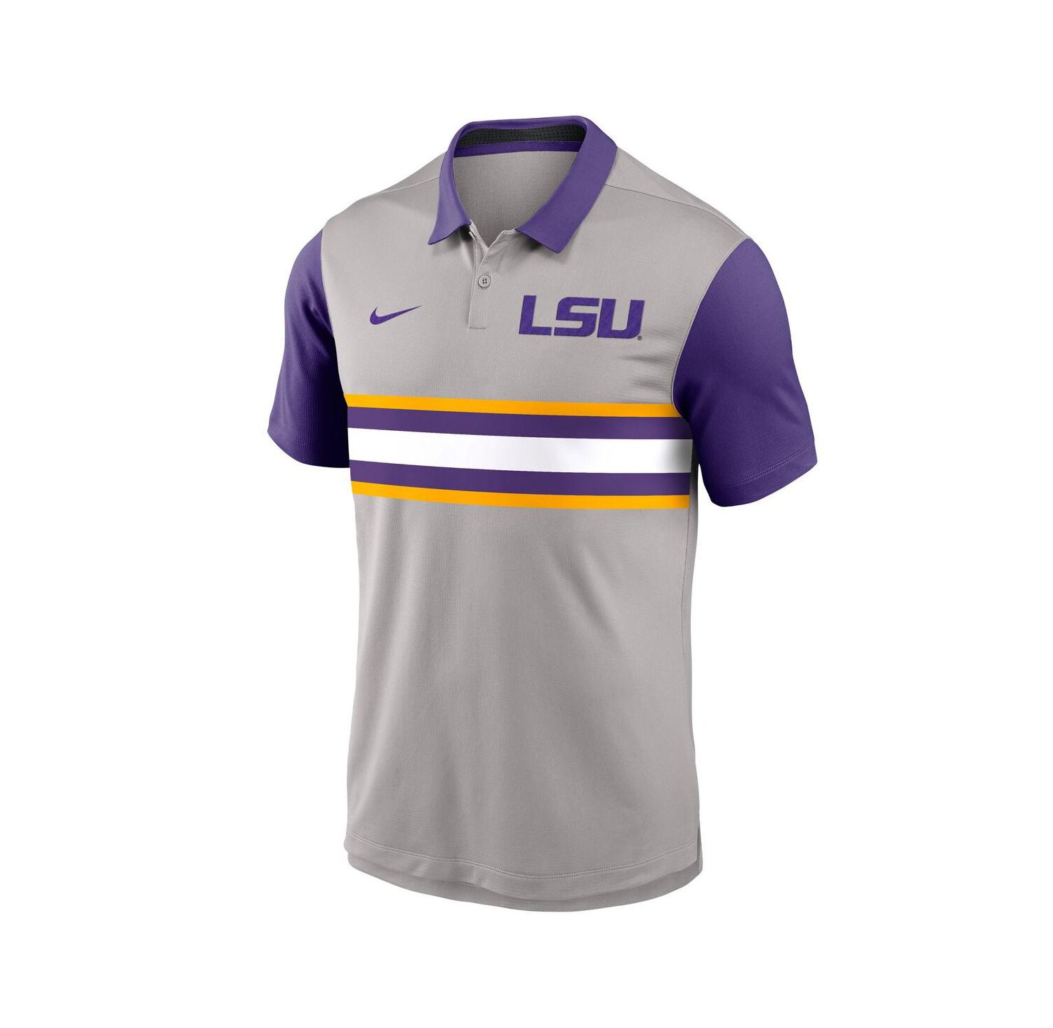 Men's Gray/Purple LSU Tigers Vapor Performance Polo Shirt