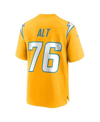 Men's Joe Alt Gold Los Angeles Chargers Alternate Charger Power Game Player Jersey