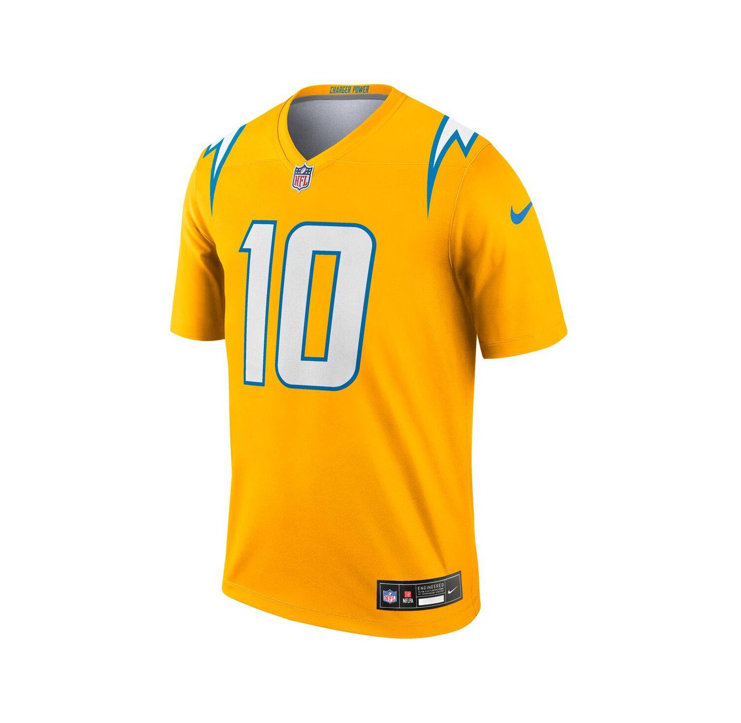 Men's Justin Herbert Gold Los Angeles Chargers Alternate Charger Power Legend Player Performance Top