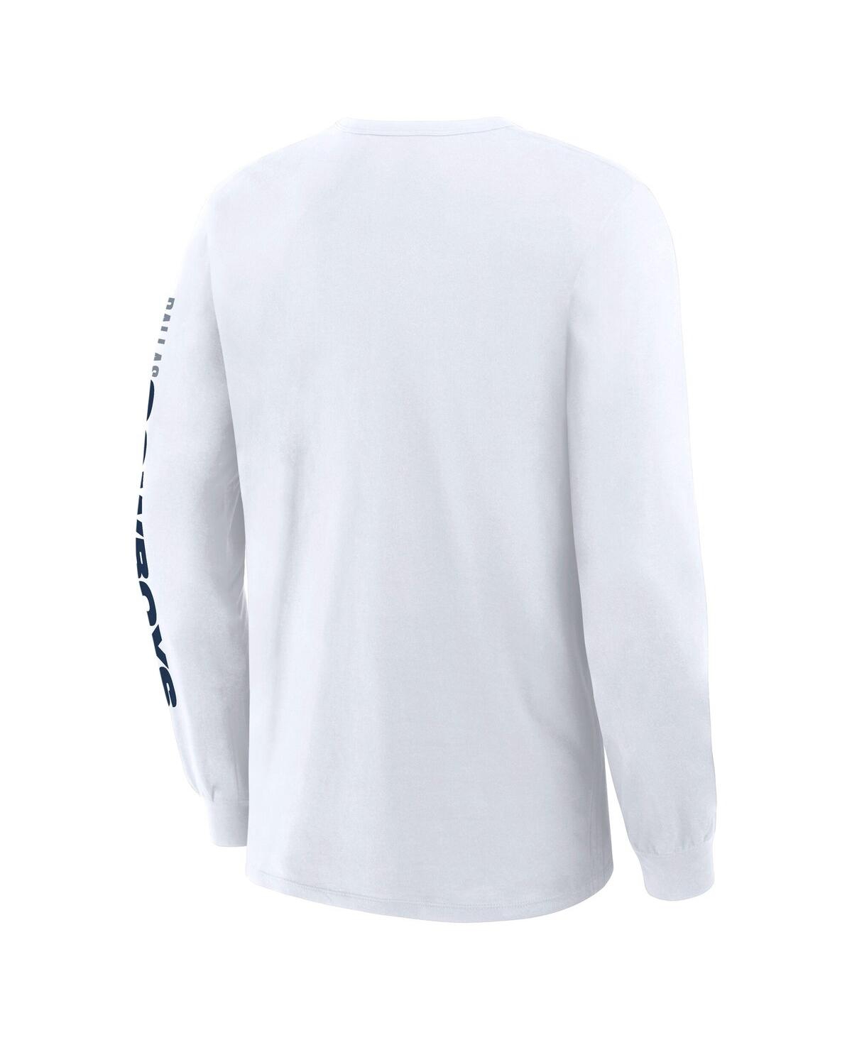 Fanatics Men's White Dallas Cowboys Clock Management Legacy Long Sleeve T-shirt In Gray