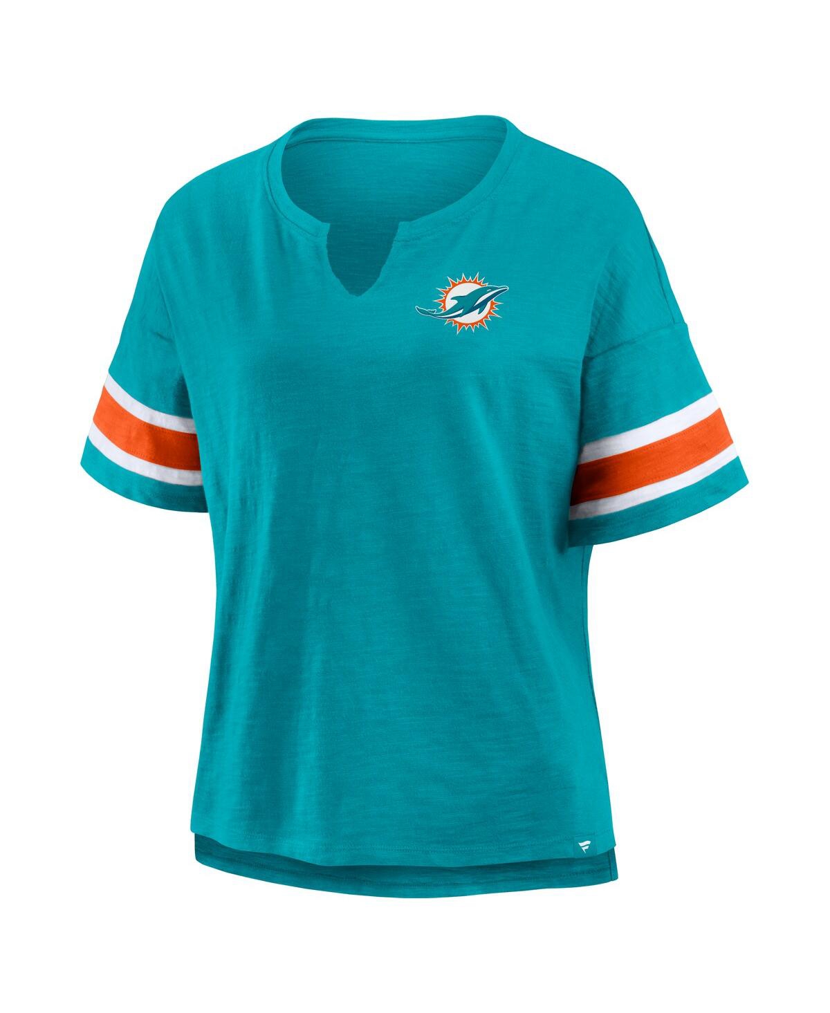 Fanatics Women's Aqua Miami Dolphins Redzone Curl Route T-shirt In Multi