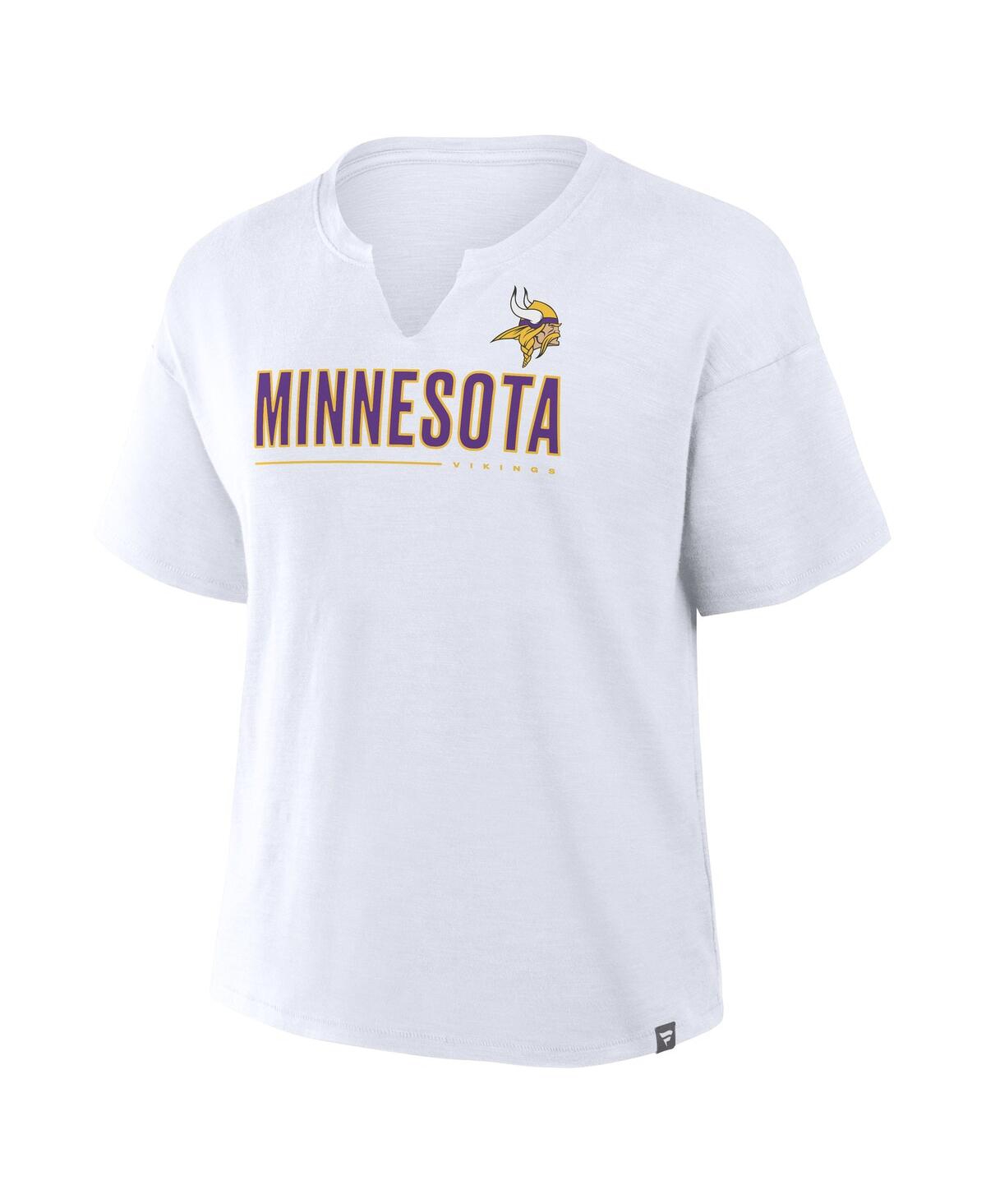 Fanatics Women's White Minnesota Vikings Redzone Slub Boxy T-shirt In Multi