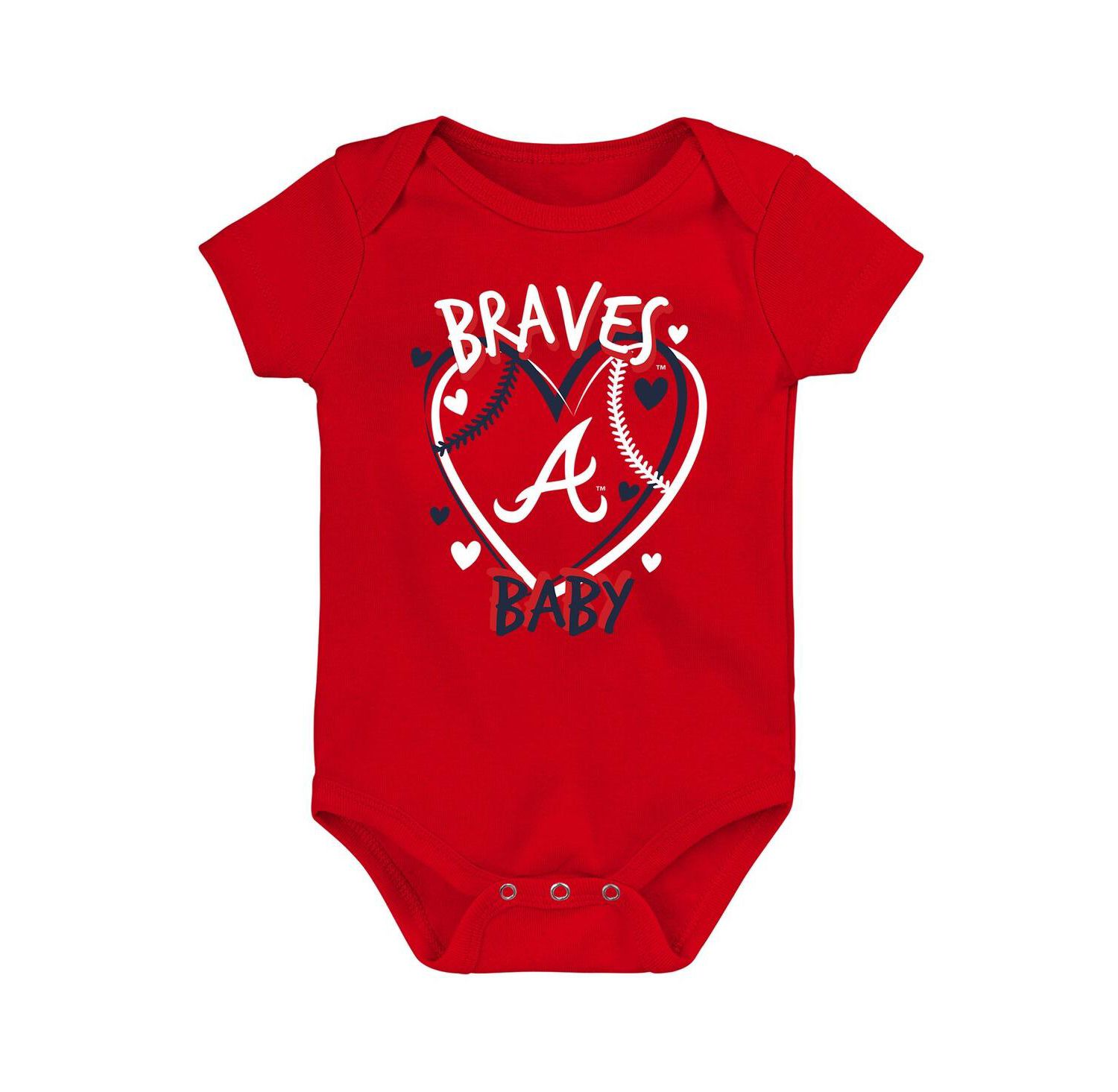 Baby Boys and Girls 3-Pack Atlanta Braves Slide Home Bodysuit Set