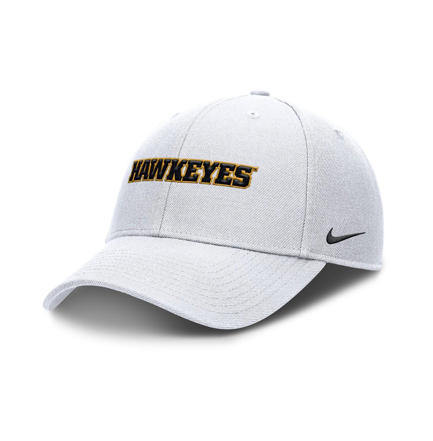 Мужская кепка Nike White Iowa Hawkeyes 2025 On-Field Rise Performance Adjustable Hat — фото 1