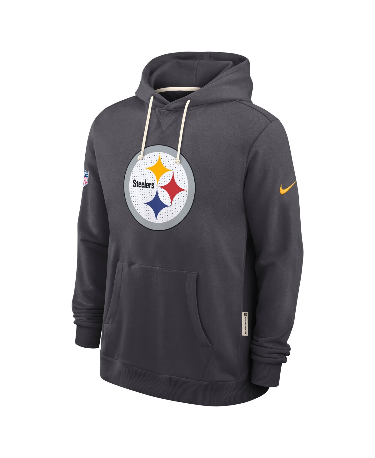 Nike Anthracite Pittsburgh Steelers Sideline Standard Issue Initial Home Dri-fit Hoodie In Gray