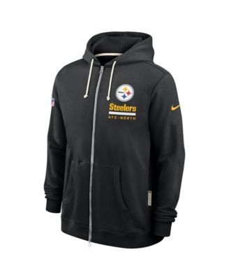Men's Black Pittsburgh Steelers Sideline Utility Player Performance Full-Zip Hoodie