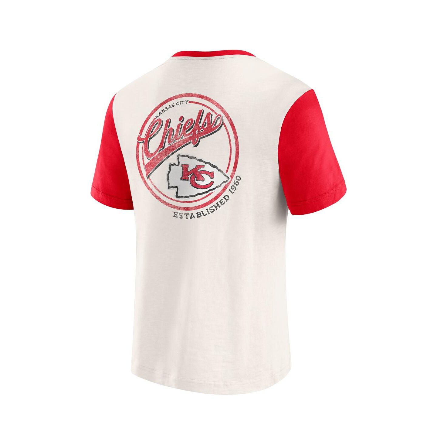 Мужская футболка Fanatics Darius Rucker Collection by Cream Kansas City Chiefs Henley Color Block Pocket — фото 2