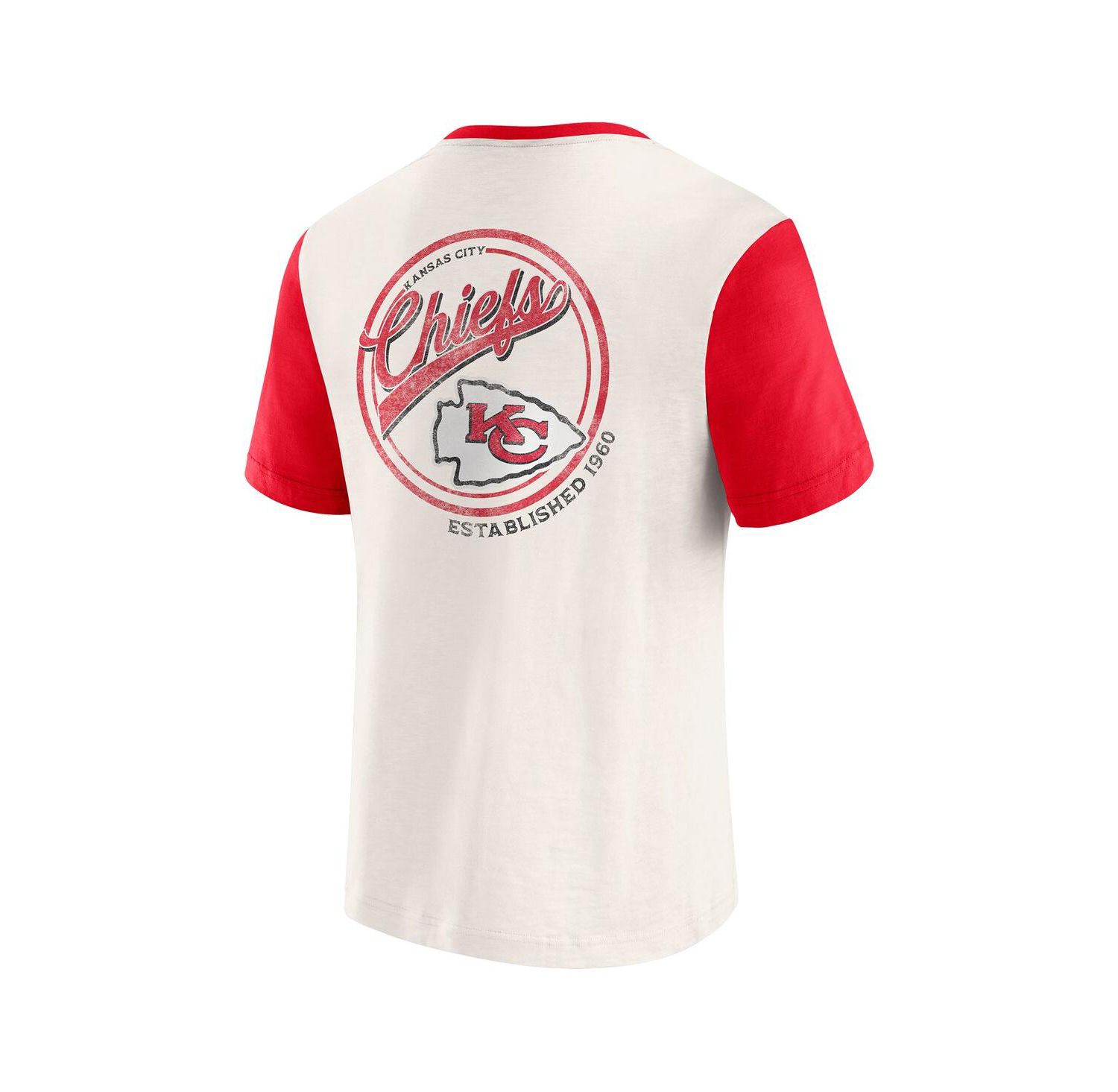 Darius Rucker Collection by Men's Cream Kansas City Chiefs Henley Color Block Pocket T-Shirt