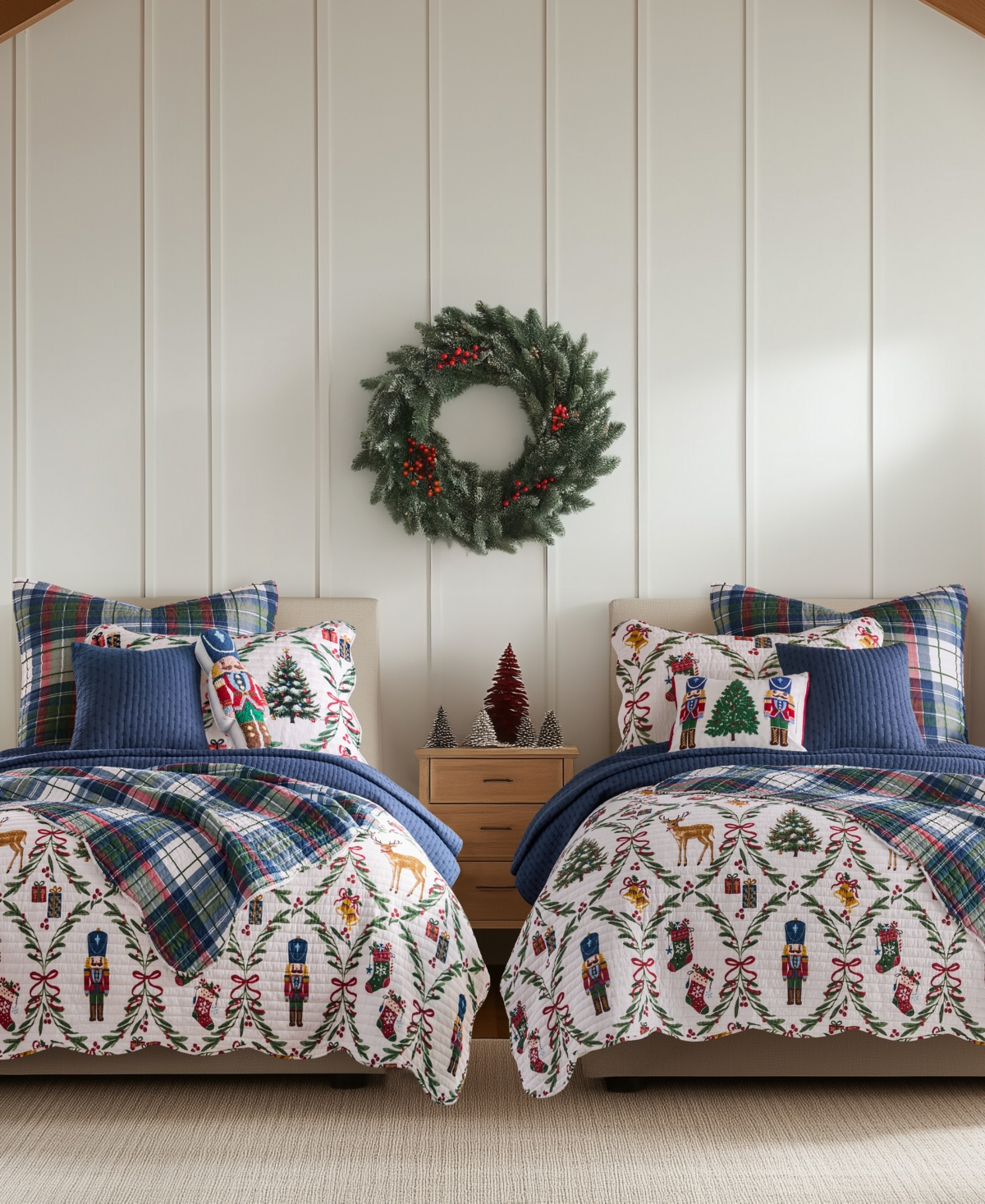Levtex Home Festive Nutcrackers Reversible 3-Pc. Quilt Set