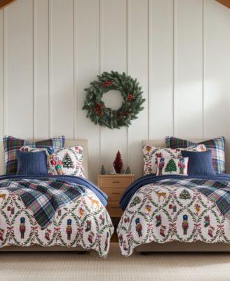 Home Festive Nutcrackers Reversible 3-Pc. Quilt Set, Full/Queen