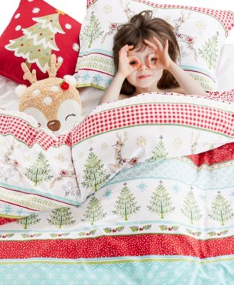 Home Merry and Bright Comet and Cupid Reversible 2-Pc. Duvet Cover Set, Twin