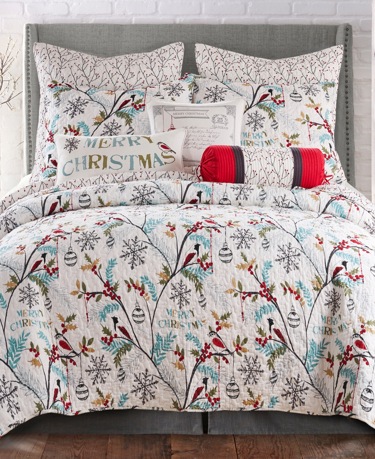 Levtex Home Mistletoe Reversible Quilt, Full/queen In Green