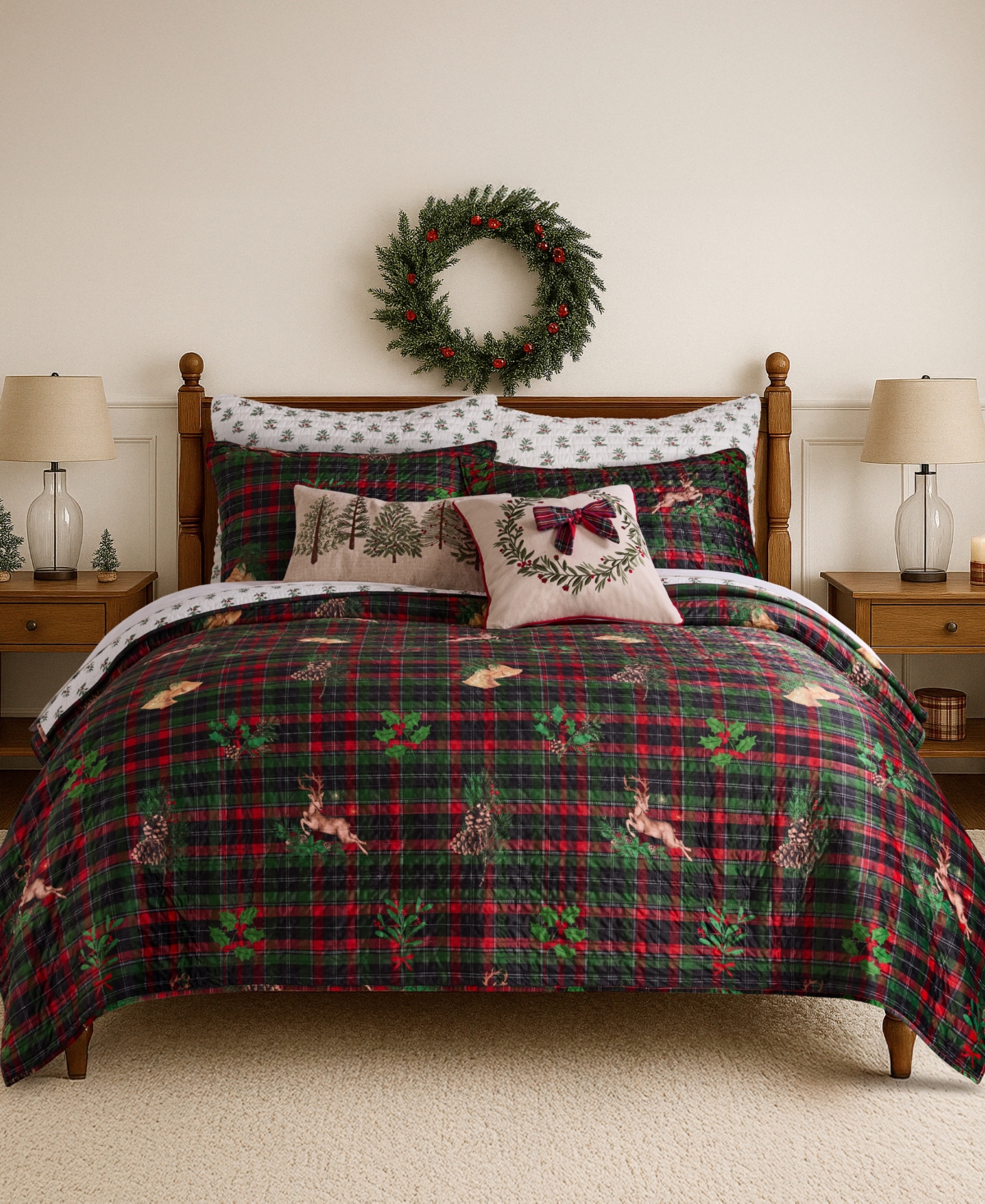 Levtex Home Merry Tartan Reversible Quilt, Twin/twin Xl In Green