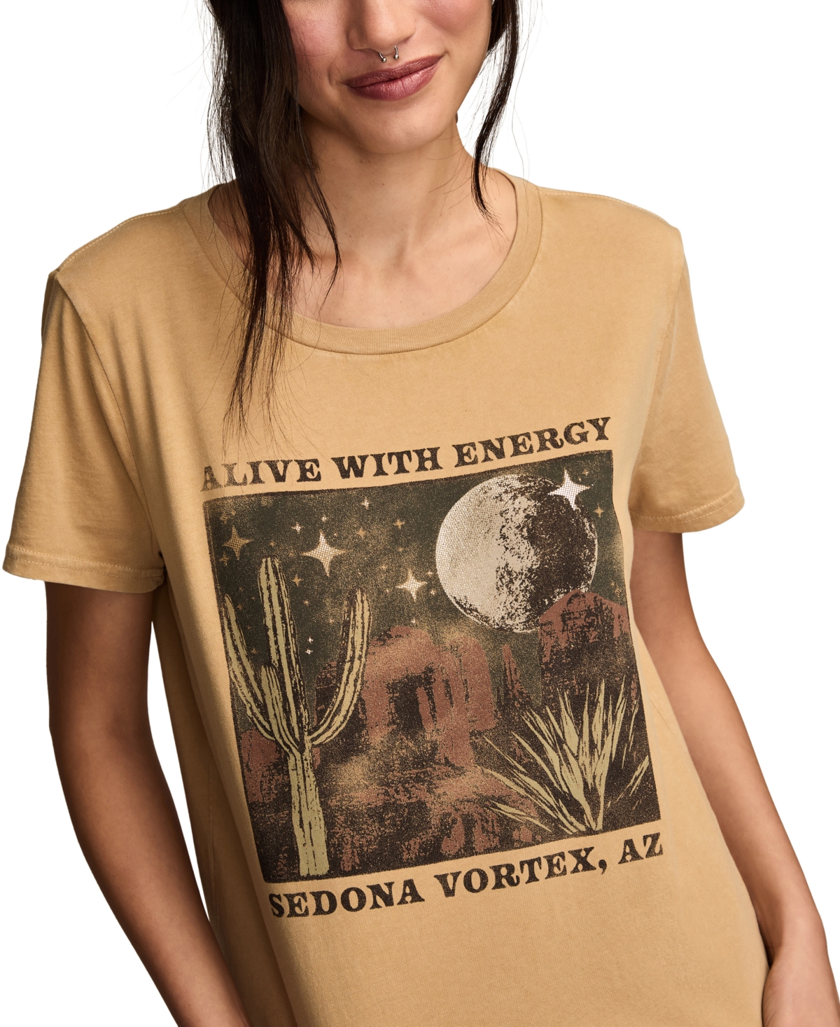 Lucky Brand Alive With Energy Graphic T-shirt In Nude