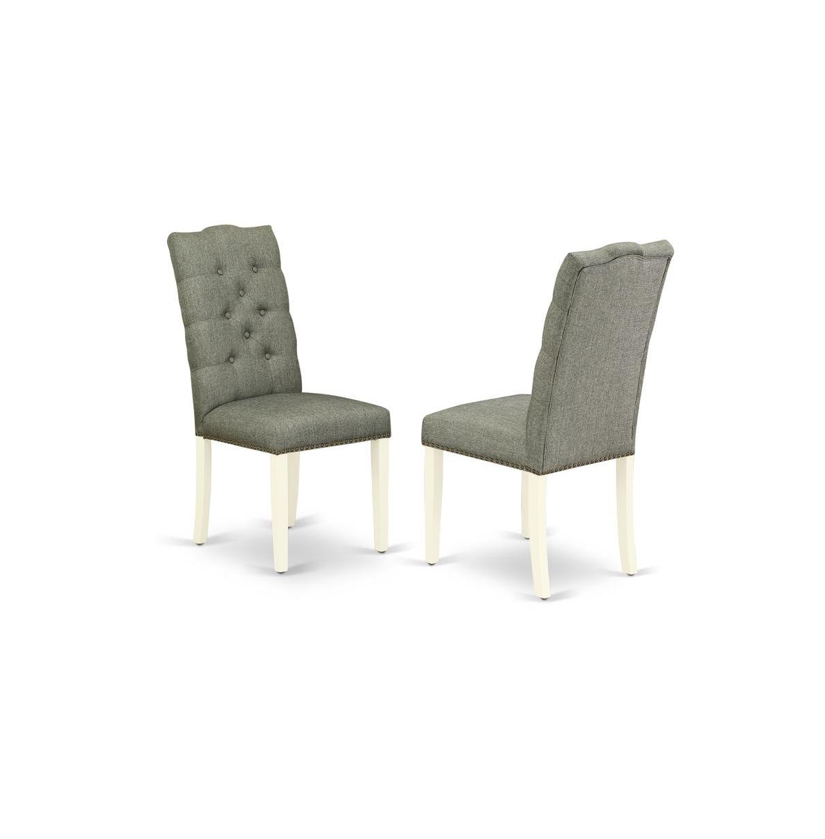 East West Furniture Dining Room Set Linen White