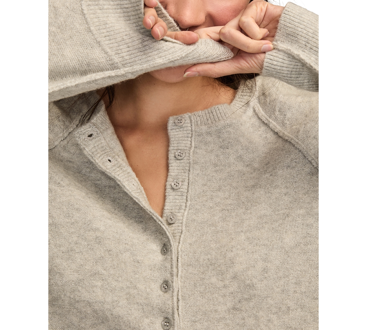 Lucky Brand Henley Sweater In Gray