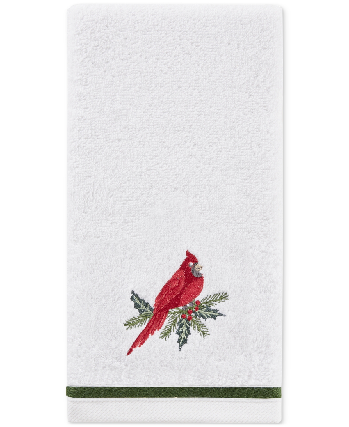 Decor Studio Holiday Cardinal Turkish Cotton 2-pc. Hand Towel Set, 16" X 28" In White