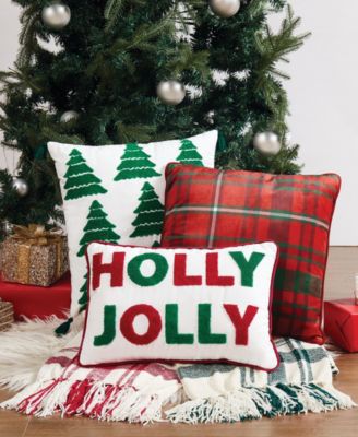 Red Plaid Decorative Pillow, 18" x 18"