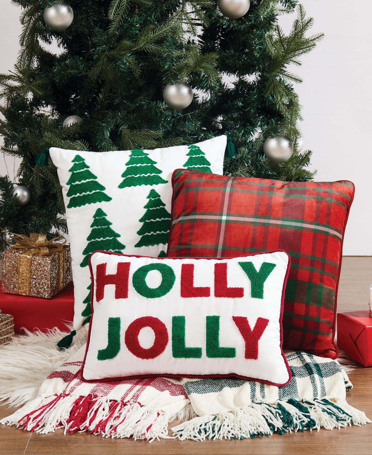 Truly Soft Plaid Decorative Pillow In Red