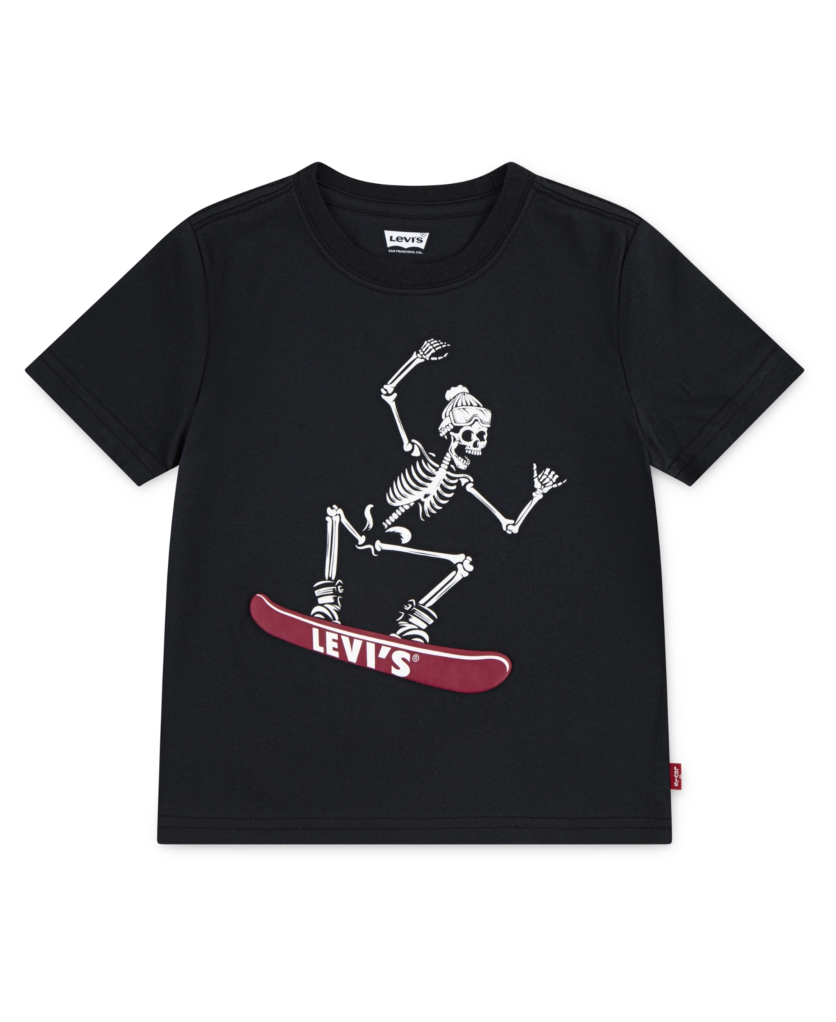 Levi's Big Boys Shredding Skeleton Short Sleeve T-shirt In Black