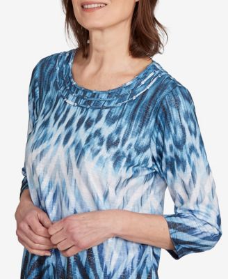 Women's Classic Ombre Animal Skin Three Quarter Sleeve Top