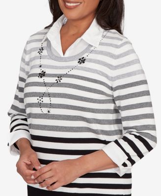 Women's Classic Ombre Stripe Two in One Sweater