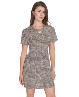 Women's Crewneck Tweed Dress