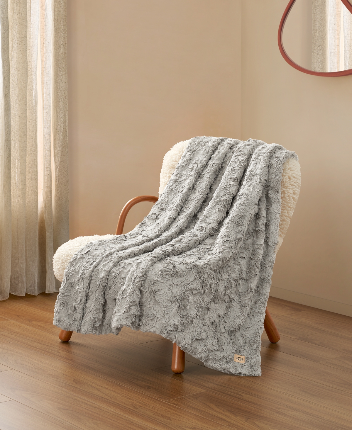Ugg Adalee Faux Fur Throw, 50" X 70" In Gray