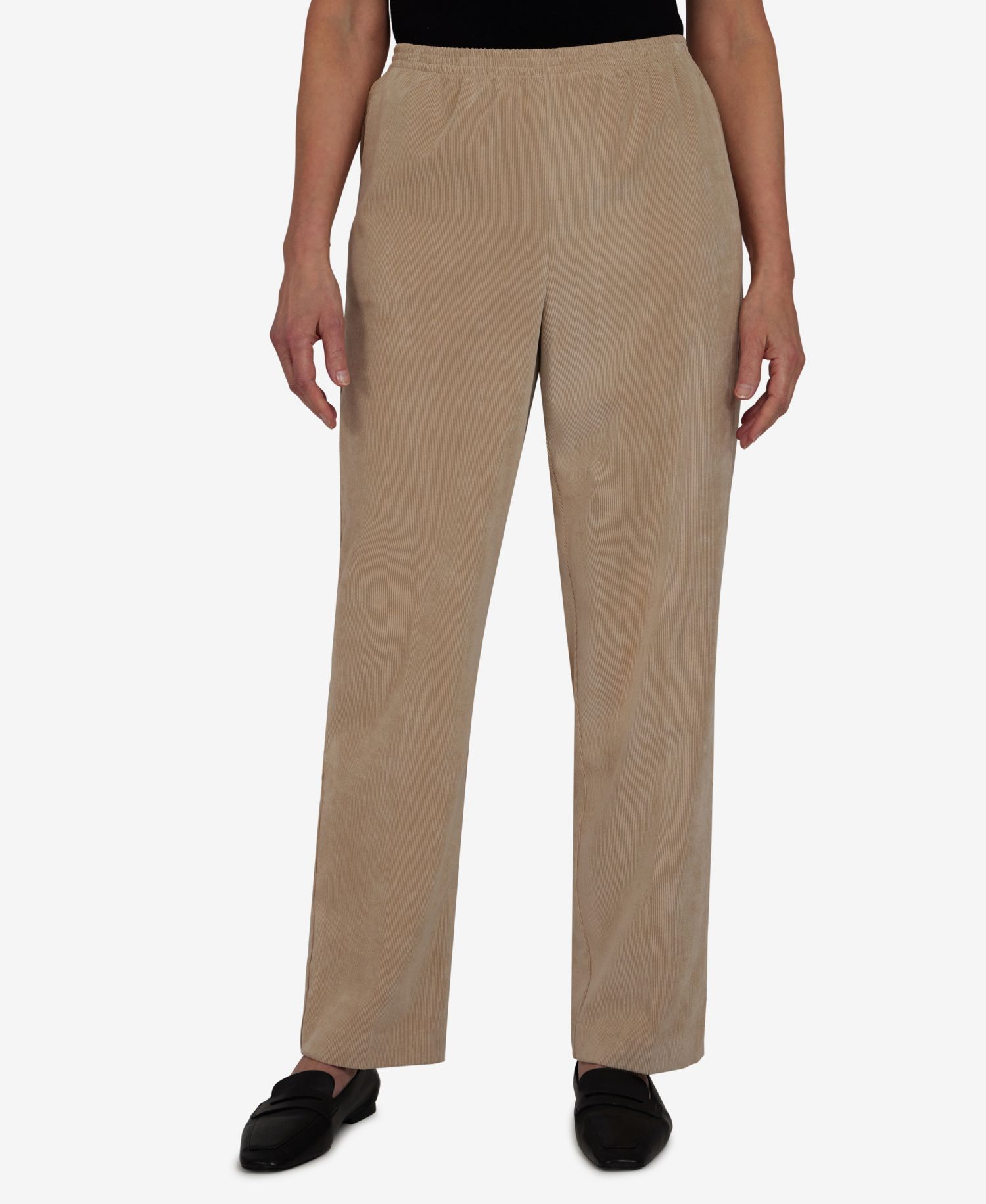 Women's Classic Corduroy Elastic Waist Short Length Pants