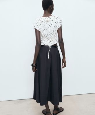 Women's Ruffles Polka-Dot Blouse