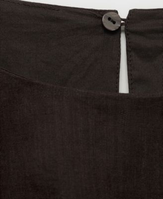 Women's Ramie Cropped Balloon Blouse