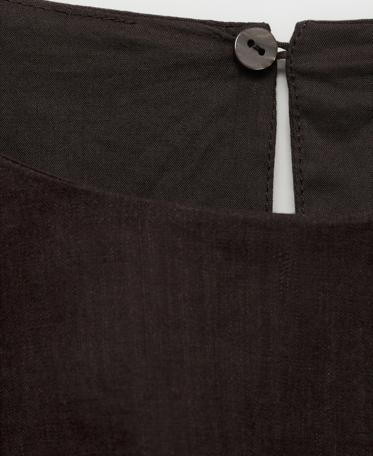 Mango Puff Sleeve Crop Top In Brown