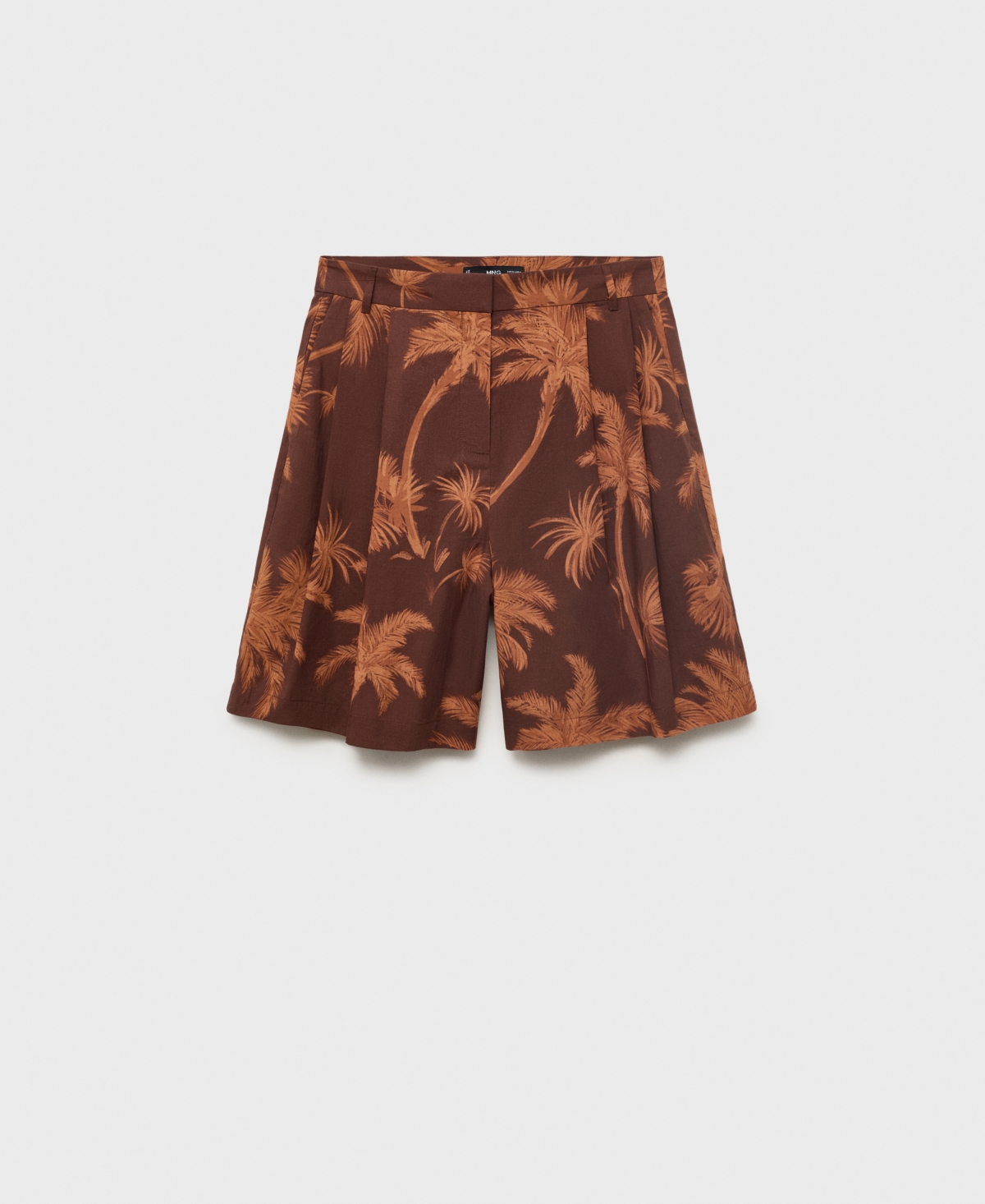 Mango Women's Palm Print Cotton Bermuda Shorts In Brown